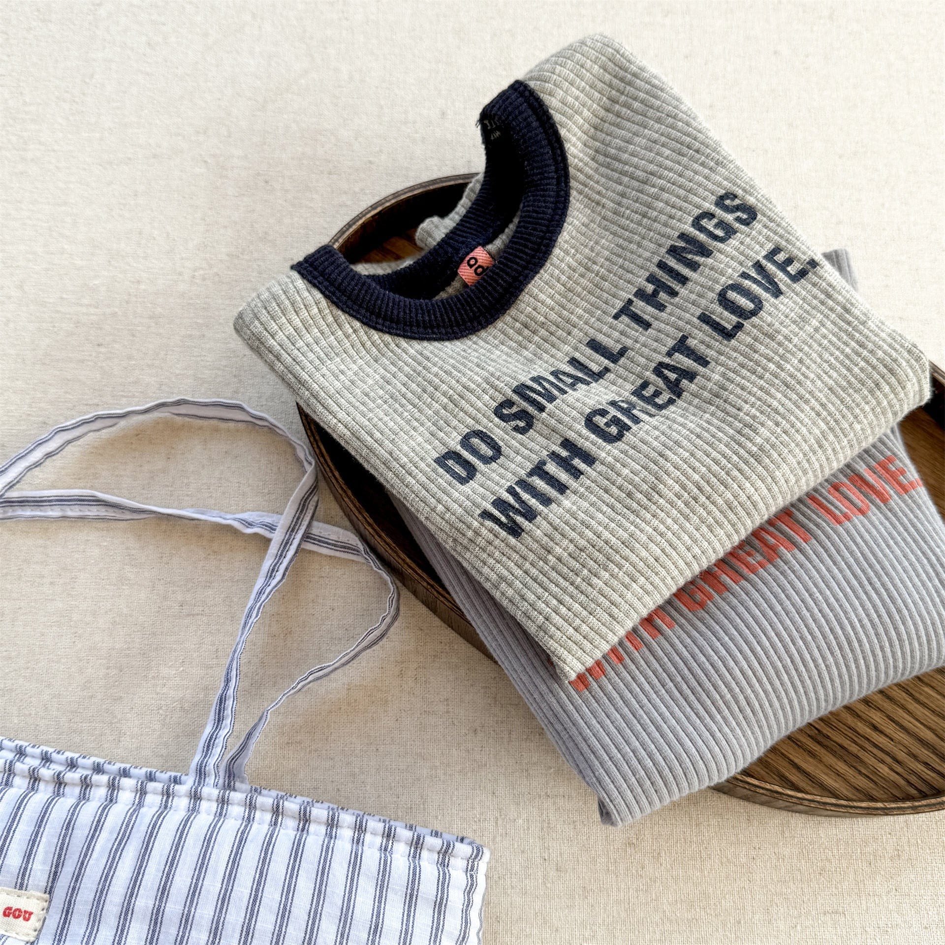 長袖Tシャツ ロゴプリント長袖リブTシャツダブルカラーパイピングトップス【mh0010914】