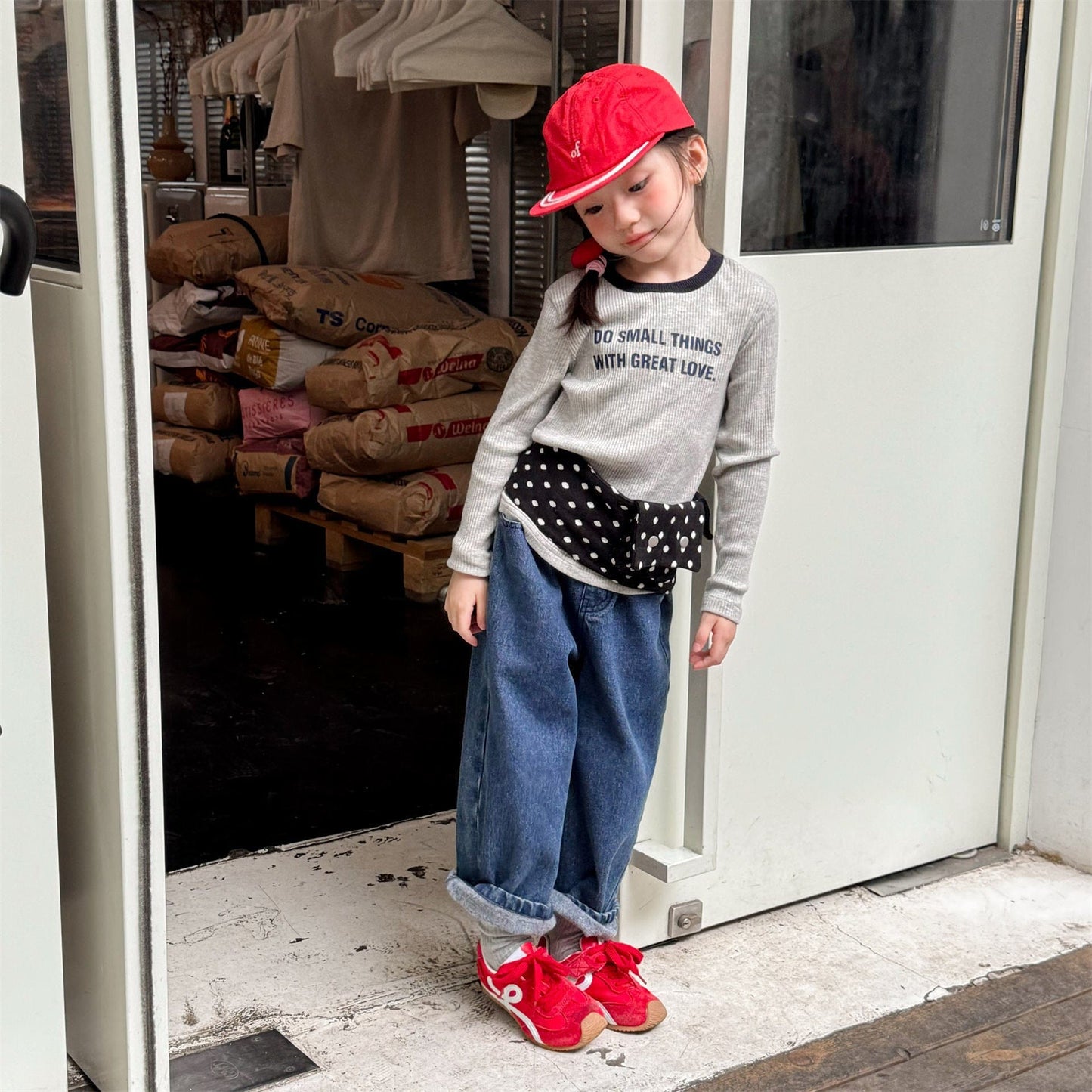 長袖Tシャツ ロゴプリント長袖リブTシャツダブルカラーパイピングトップス【mh0010914】