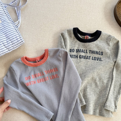 長袖Tシャツ ロゴプリント長袖リブTシャツダブルカラーパイピングトップス【mh0010914】