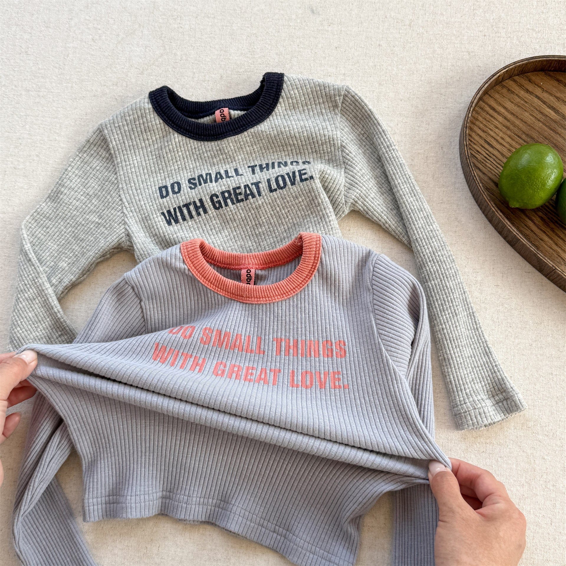 長袖Tシャツ ロゴプリント長袖リブTシャツダブルカラーパイピングトップス【mh0010914】