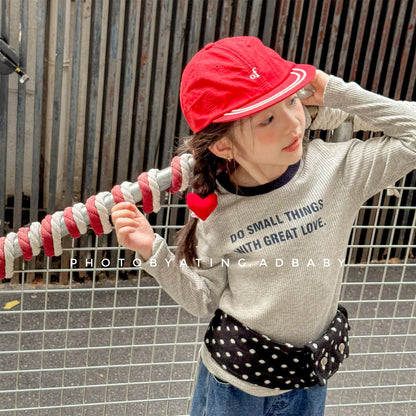 長袖Tシャツ ロゴプリント長袖リブTシャツダブルカラーパイピングトップス【mh0010914】