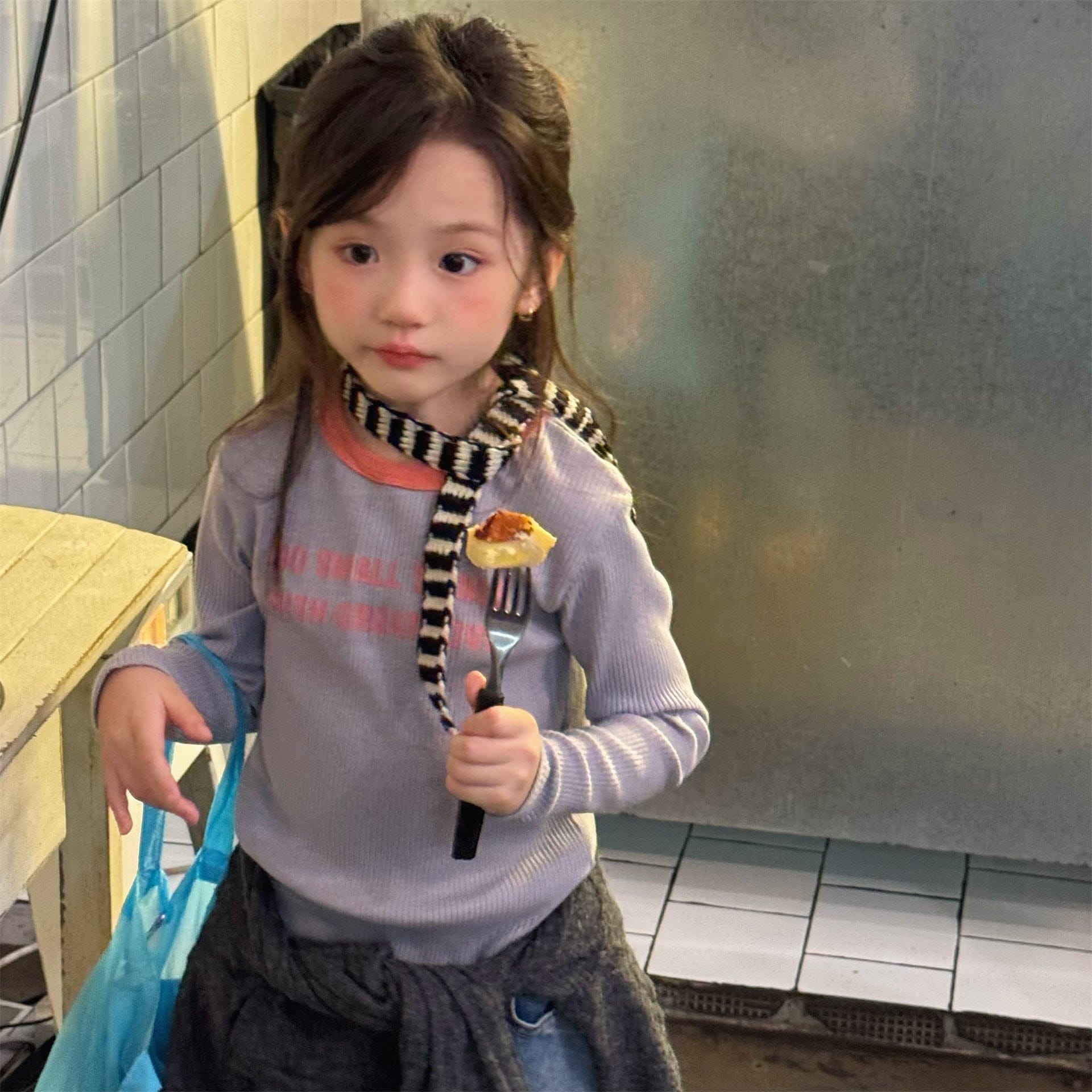 長袖Tシャツ ロゴプリント長袖リブTシャツダブルカラーパイピングトップス【mh0010914】