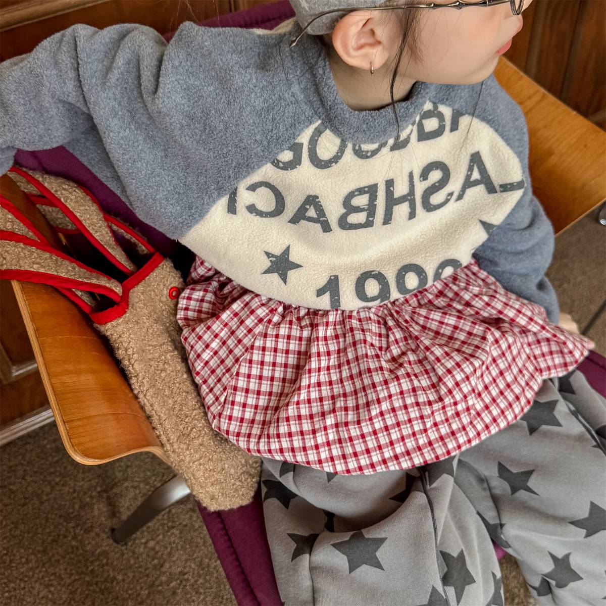 長袖Tシャツ 長袖Tシャツ フリース素材 ラグラン袖 プリントロゴ ハイネック【mh0011410】