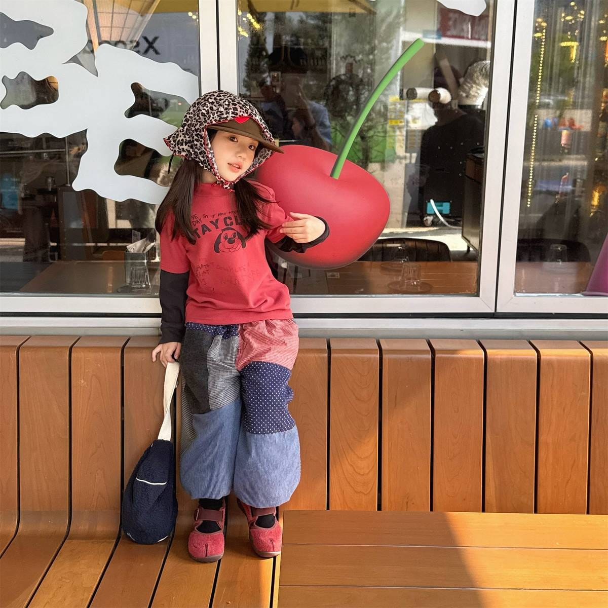 長袖Tシャツ 長袖Tシャツ 裏起毛 ハイネック ドッグプリント インナー【mh0011417】