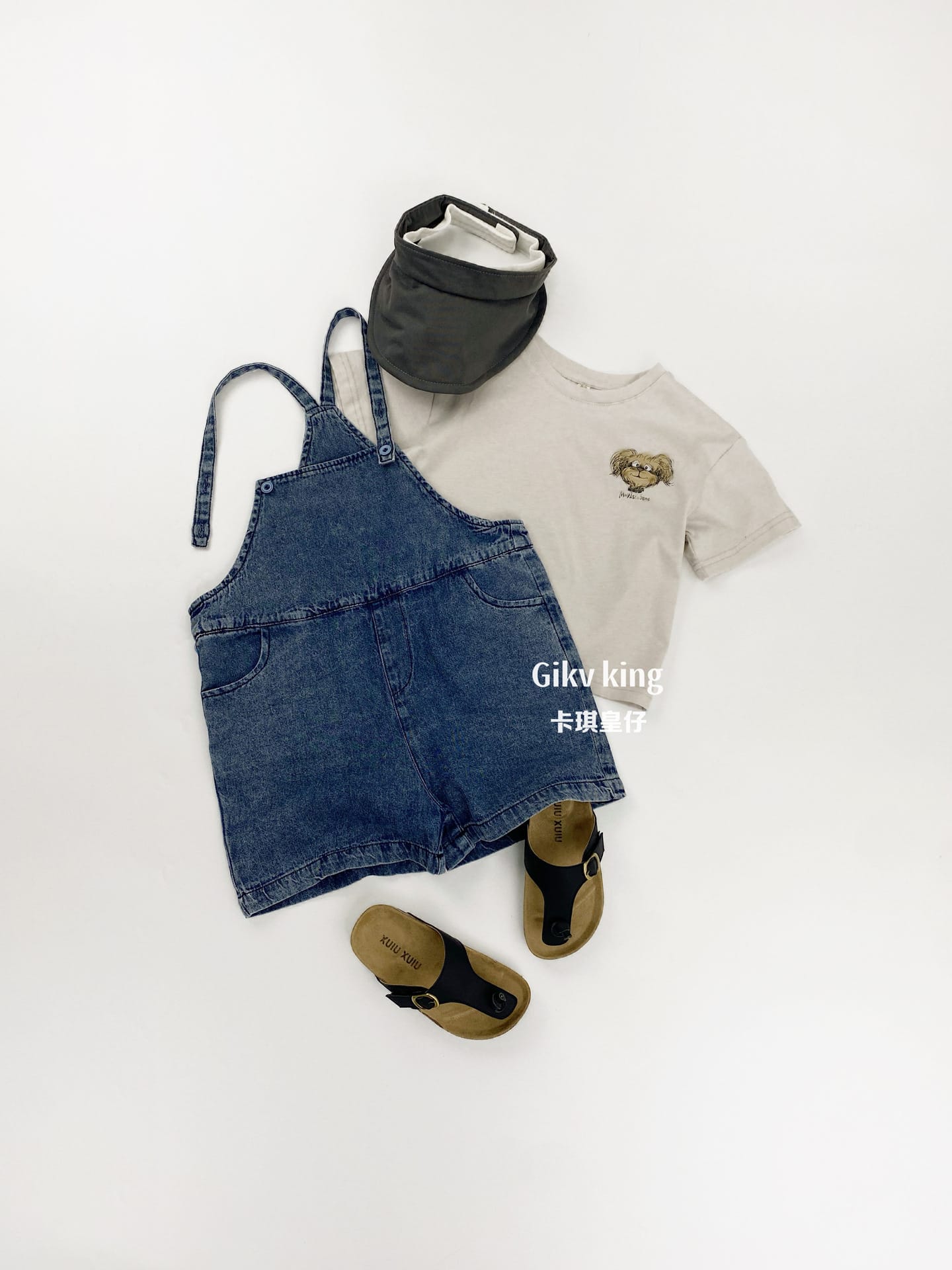 Adjustable Denim Bib Overalls 無地 シンプル サロペットショートパンツ【mh0012828】 Gikv king サロペットパンツ・サスペンダーパンツ