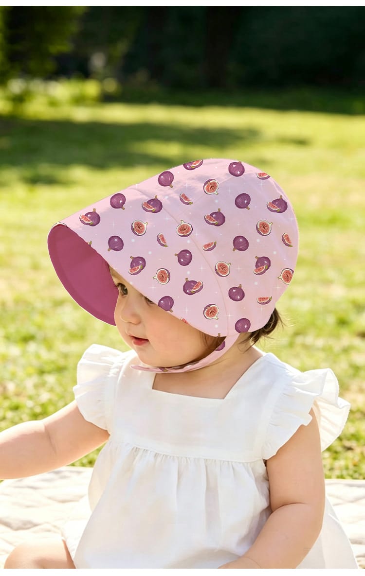 Adjustable Wide Brim Cotton Bonnet ボタニカル サンハット 日除け防止【mh0013494】 Beitaoya ベビー用帽子