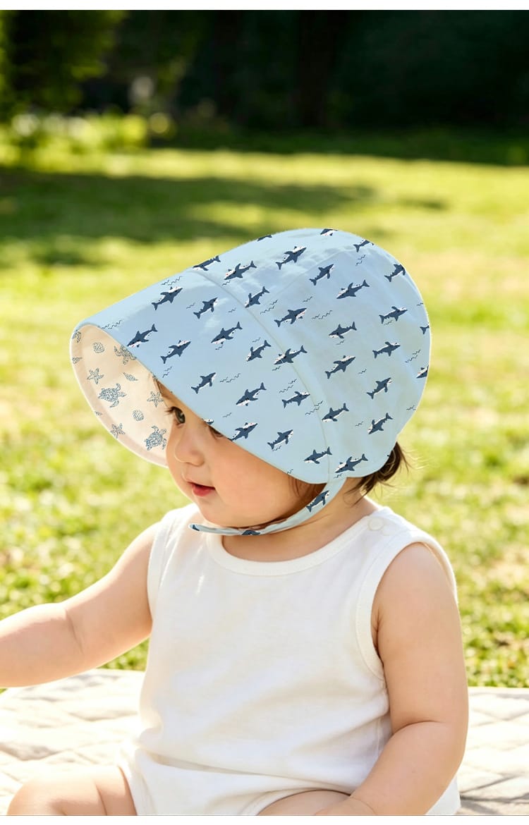 Adjustable Wide Brim Cotton Bonnet ボタニカル サンハット 日除け防止【mh0013494】 Beitaoya ベビー用帽子