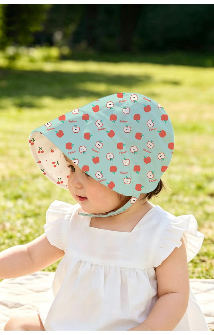 Adjustable Wide Brim Cotton Bonnet ボタニカル サンハット 日除け防止【mh0013494】 Beitaoya ベビー用帽子