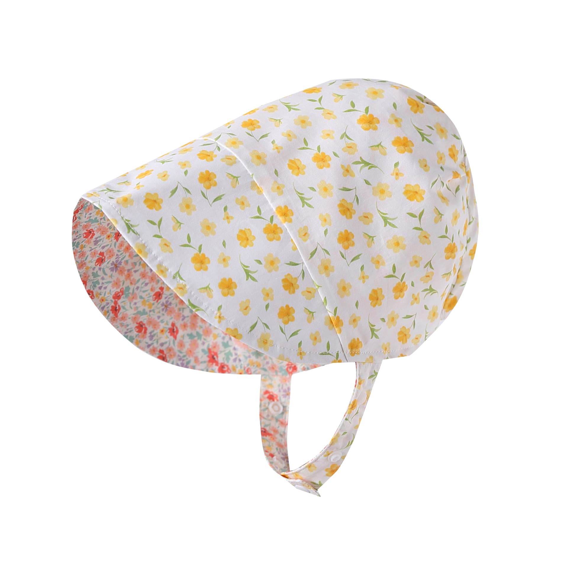 Adjustable Wide Brim Cotton Bonnet ボタニカル サンハット 日除け防止【mh0013494】 Summer Chrysanthemum / S Beitaoya ベビー用帽子