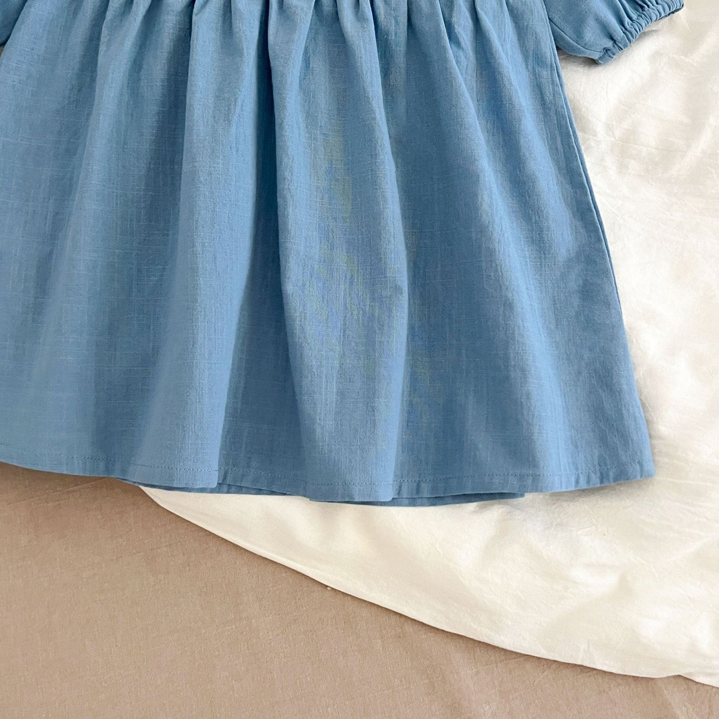 長袖ロンパース Embroidered Lapel Dress Bodysuit 刺繍襟ワンピース ロンパース【mh0012242】