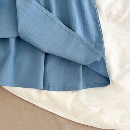 長袖ロンパース Embroidered Lapel Dress Bodysuit 刺繍襟ワンピース ロンパース【mh0012242】