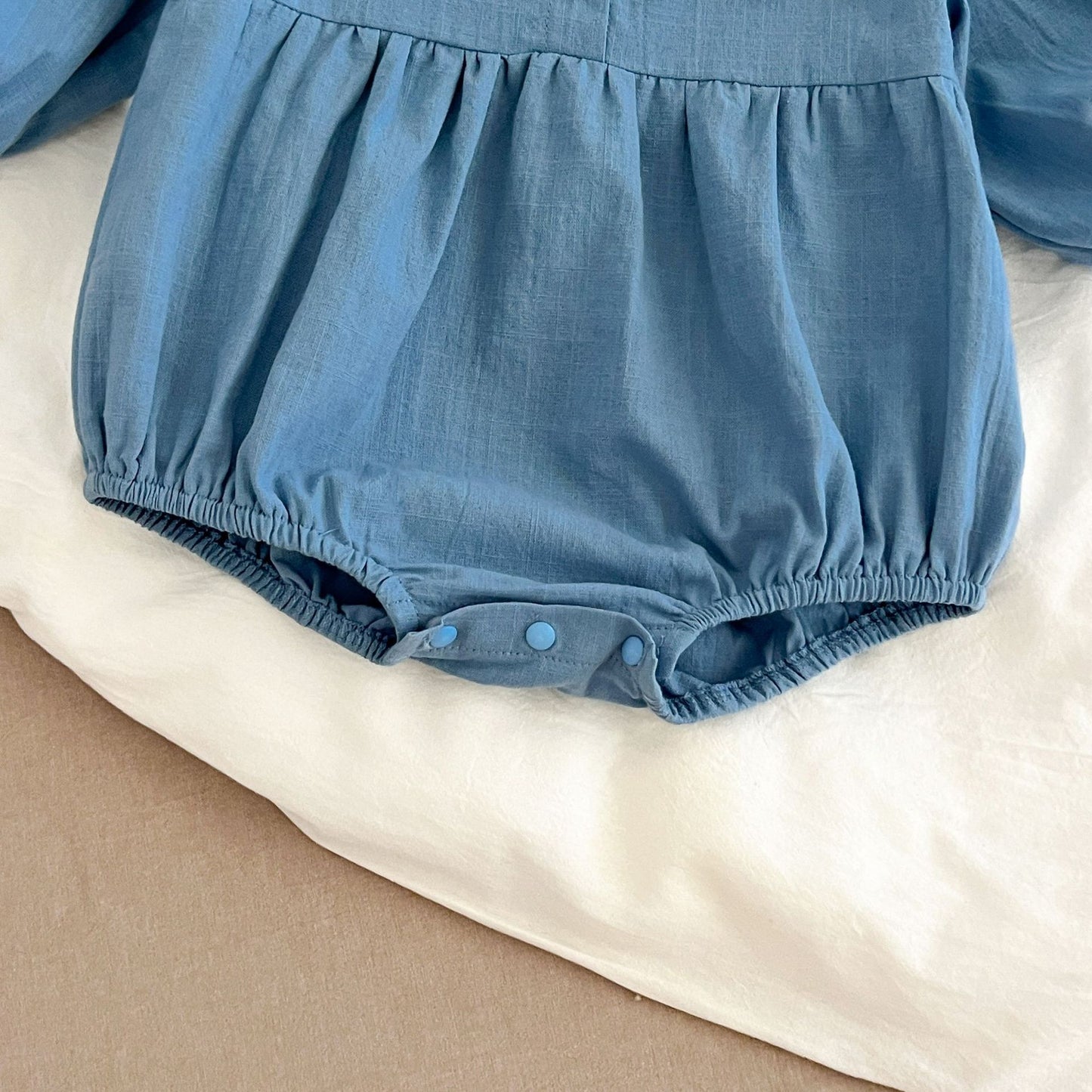 長袖ロンパース Embroidered Lapel Dress Bodysuit 刺繍襟ワンピース ロンパース【mh0012242】