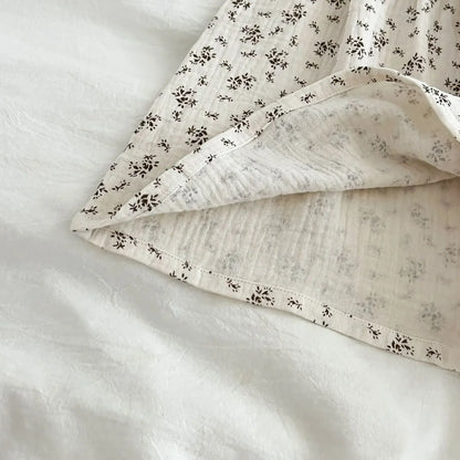 長袖ロンパース ベビーロンパース/キッズワンピース レース丸襟フラワープリント長袖ボディスーツ/ワンピース リンクコーデ 姉妹 お揃いコーデ【mh0007537】