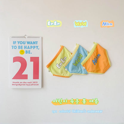 -キッズ下着3枚セット ガールズパンツ アンダーウェア レターロゴ ボクサー/ブリーフ - mamahalo shop - 幼児用下着 -  べビー服 - 子供服 - 男の子 - 女の子