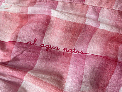 al agua patos | Bamboo Cotton Gingham Dress バンブーコットンギンガムチェックドレス【mh0020162】 Pink / 3A al agua patos ノースリーブワンピース