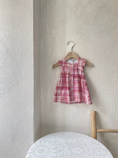 al agua patos | Bamboo Cotton Gingham Dress バンブーコットンギンガムチェックドレス【mh0020162】 Pink plaid sundress mamahalo shop