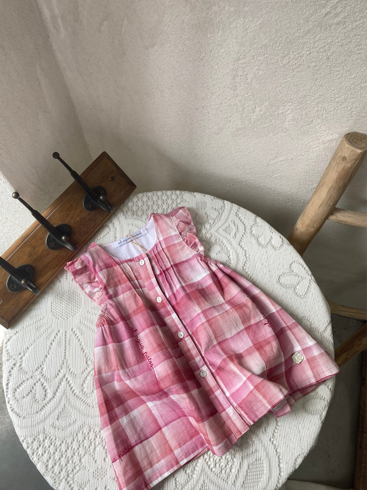 al agua patos | Bamboo Cotton Gingham Dress バンブーコットンギンガムチェックドレス【mh0020162】 Pink plaid sundress mamahalo shop