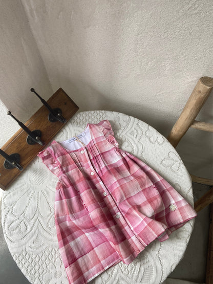 al agua patos | Bamboo Cotton Gingham Dress バンブーコットンギンガムチェックドレス【mh0020162】 Pink plaid sundress mamahalo shop