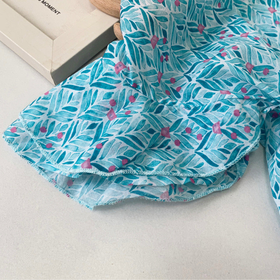 al agua patos | Gauze Cotton Floral Print Shirt ガーゼコットンプリントシャツ【mh0020157】 al agua patos 半袖Tシャツ