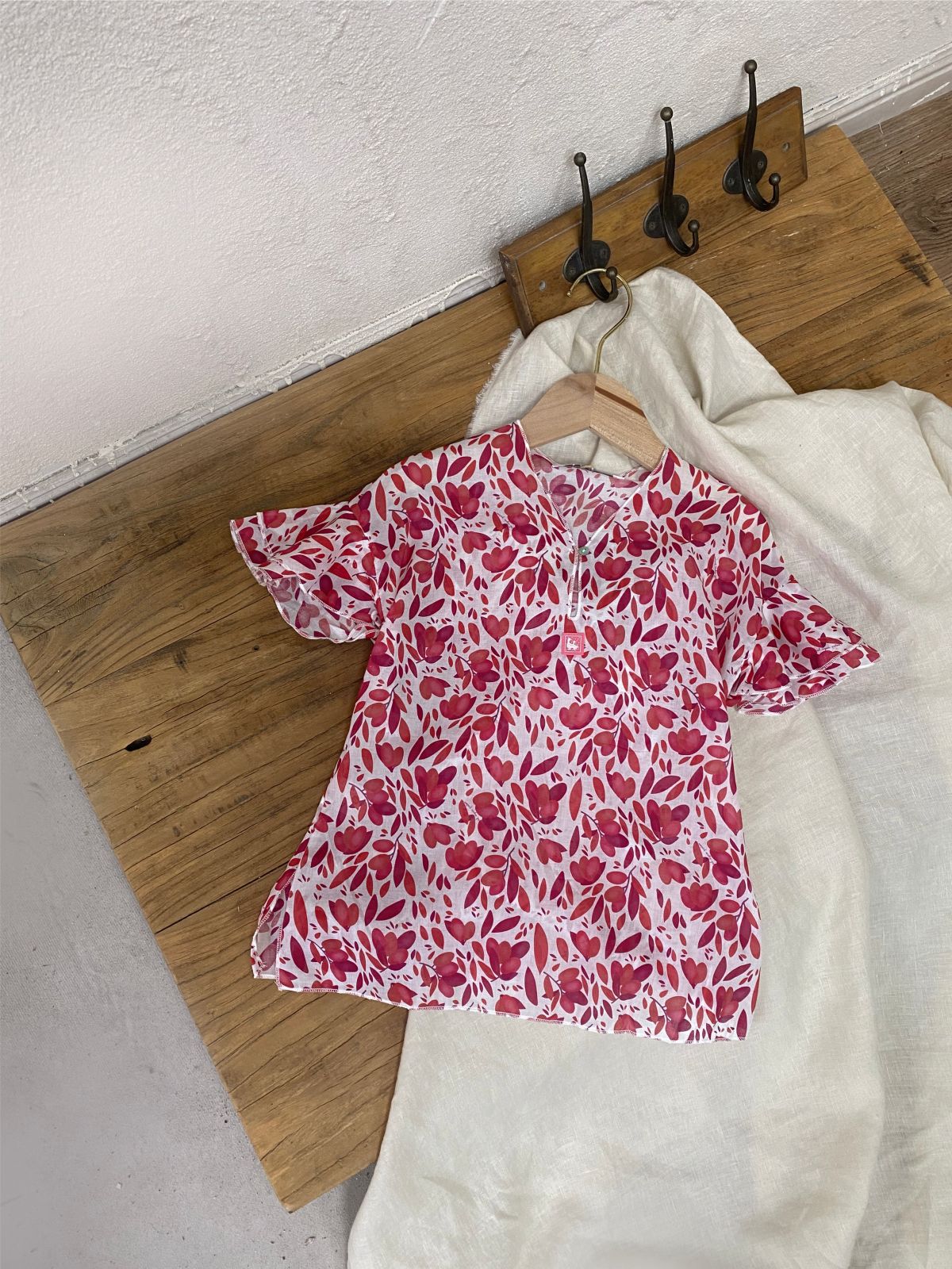 al agua patos | Gauze Cotton Floral Print Shirt ガーゼコットンプリントシャツ【mh0020158】 mamahalo shop