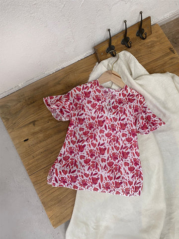 al agua patos | Gauze Cotton Floral Print Shirt ガーゼコットンプリントシャツ【mh0020158】 mamahalo shop