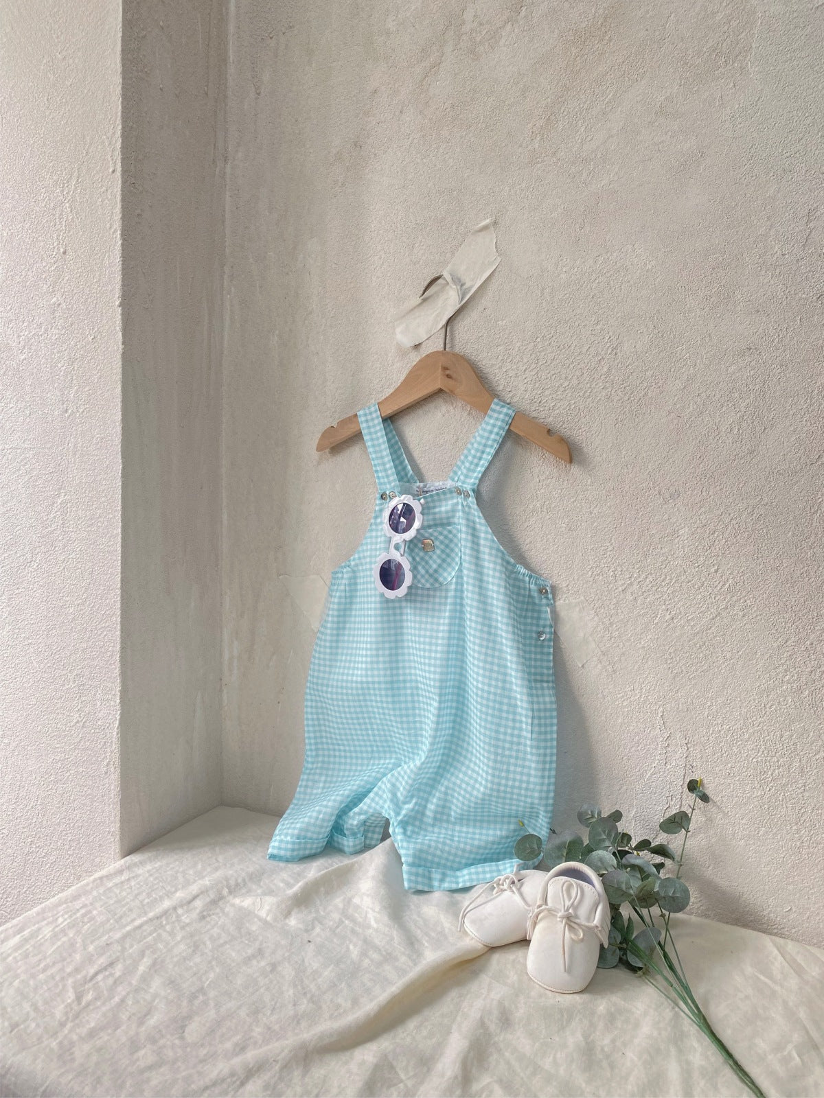 al agua patos | Gauze Cotton Gingham Overalls ガーゼコットンギンガムチェックオーバーオール【mh0020151】 al agua patos サロペットパンツ・サスペンダーパンツ