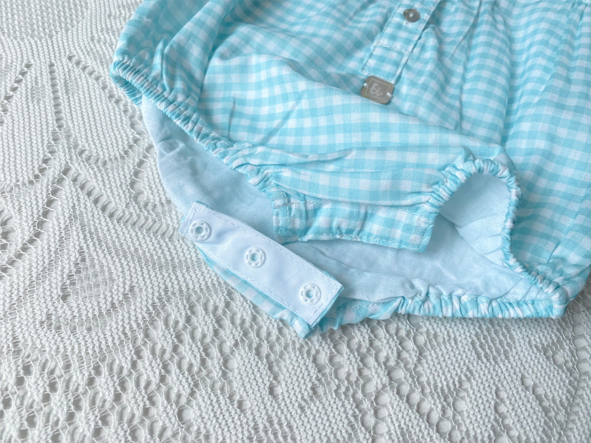al agua patos | Gauze Cotton Gingham Romper ガーゼコットンギンガムチェックロンパース【mh0020150】 al agua patos