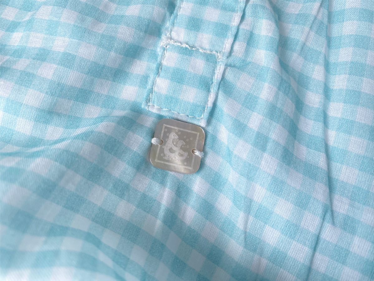 al agua patos | Gauze Cotton Gingham Romper ガーゼコットンギンガムチェックロンパース【mh0020150】 al agua patos