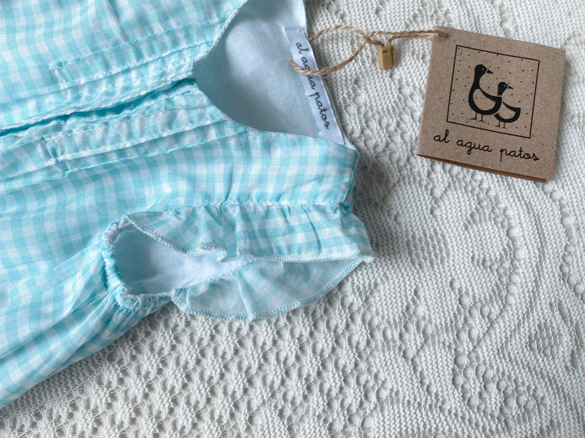 al agua patos | Gauze Cotton Gingham Romper ガーゼコットンギンガムチェックロンパース【mh0020150】 al agua patos
