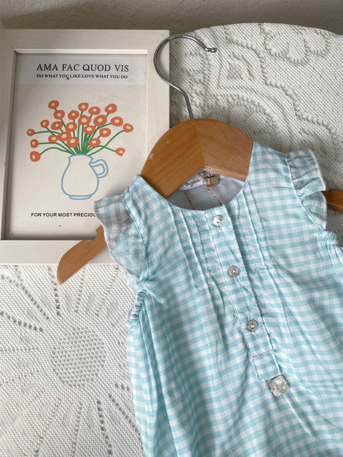 al agua patos | Gauze Cotton Gingham Romper ガーゼコットンギンガムチェックロンパース【mh0020150】 mamahalo shop
