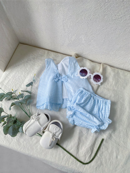 al agua patos | Gauze Cotton Gingham Setup ガーゼコットンギンガムチェックセットアップ【mh0020152】 mamahalo shop