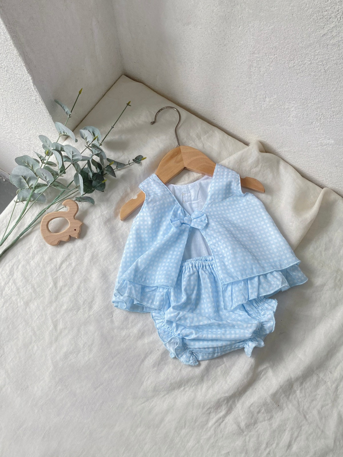 al agua patos | Gauze Cotton Gingham Setup ガーゼコットンギンガムチェックセットアップ【mh0020152】 mamahalo shop