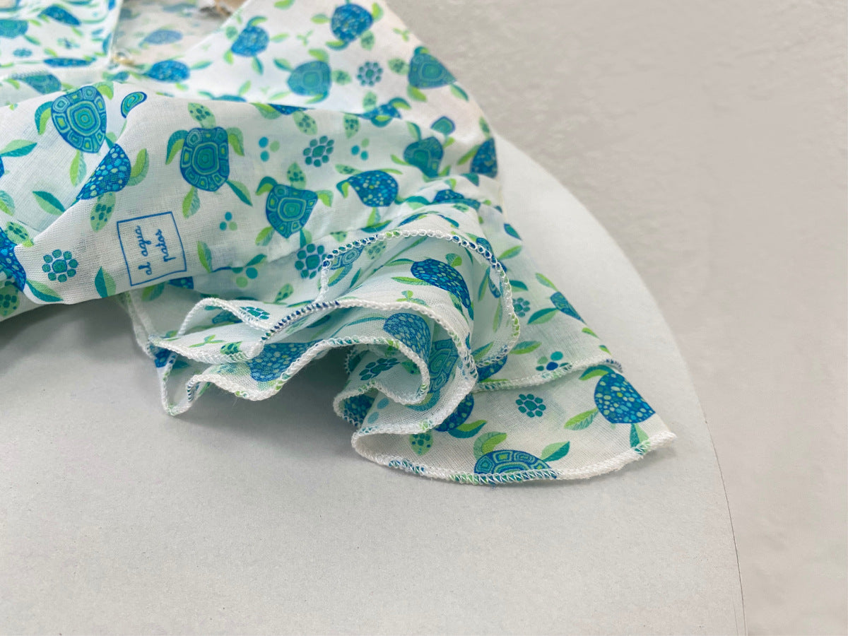 al agua patos | Gauze Cotton Turtle Print Shirt ガーゼコットンプリントシャツ【mh0020156】 al agua patos 長袖シャツ・ブラウス