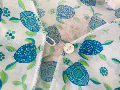 al agua patos | Gauze Cotton Turtle Print Shirt ガーゼコットンプリントシャツ【mh0020156】 al agua patos 長袖シャツ・ブラウス