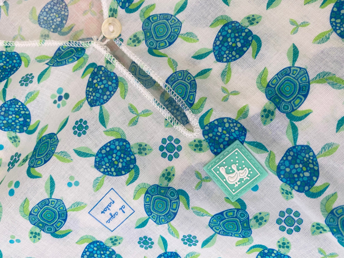 al agua patos | Gauze Cotton Turtle Print Shirt ガーゼコットンプリントシャツ【mh0020156】 al agua patos 長袖シャツ・ブラウス