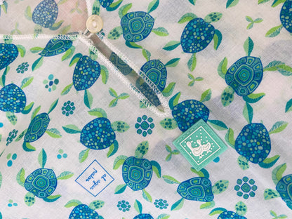 al agua patos | Gauze Cotton Turtle Print Shirt ガーゼコットンプリントシャツ【mh0020156】 al agua patos 長袖シャツ・ブラウス