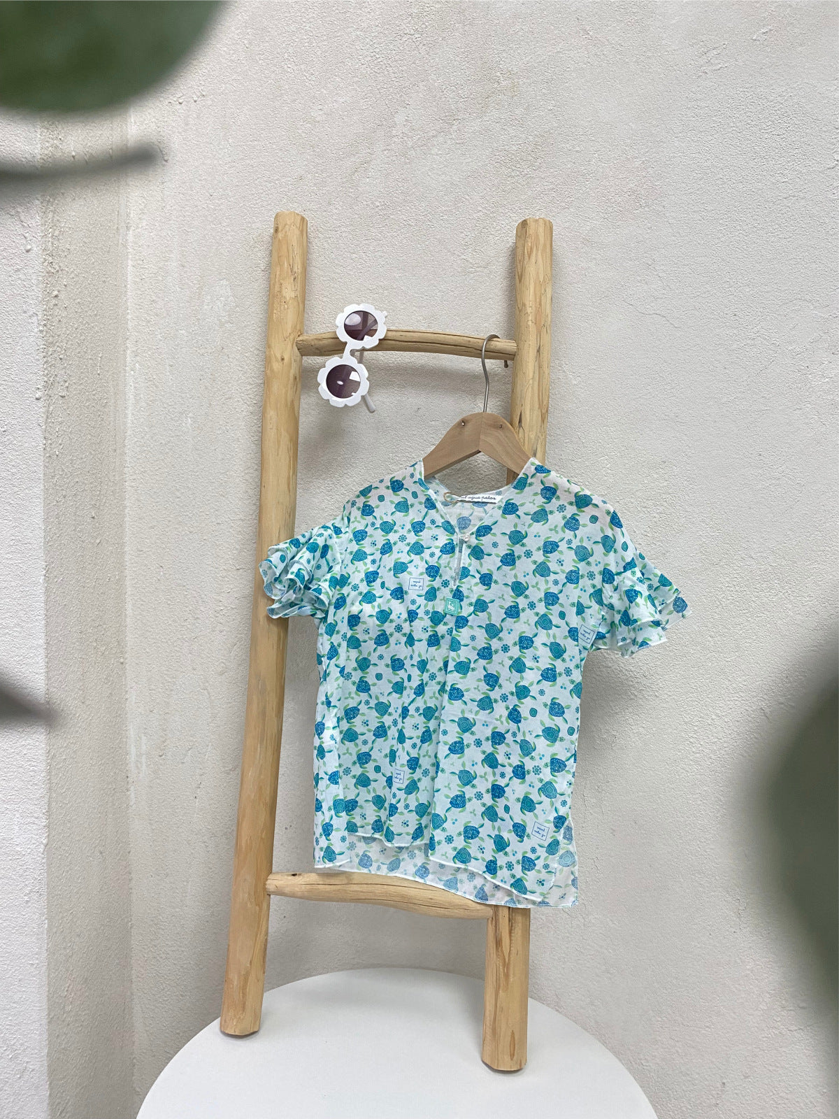 al agua patos | Gauze Cotton Turtle Print Shirt ガーゼコットンプリントシャツ【mh0020156】 al agua patos 長袖シャツ・ブラウス