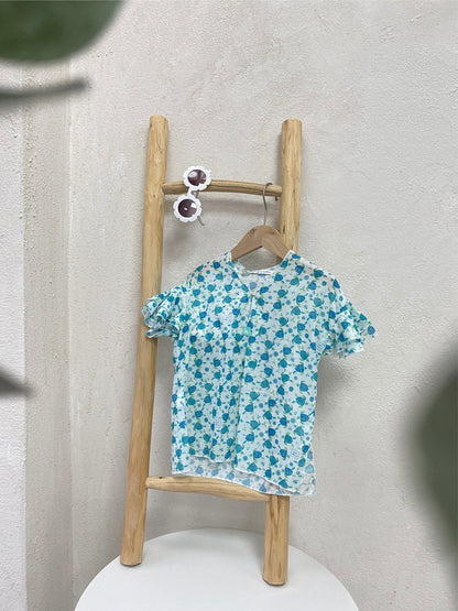 al agua patos | Gauze Cotton Turtle Print Shirt ガーゼコットンプリントシャツ【mh0020156】 al agua patos 長袖シャツ・ブラウス