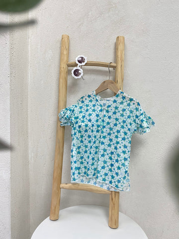 al agua patos | Gauze Cotton Turtle Print Shirt ガーゼコットンプリントシャツ【mh0020156】 mamahalo shop