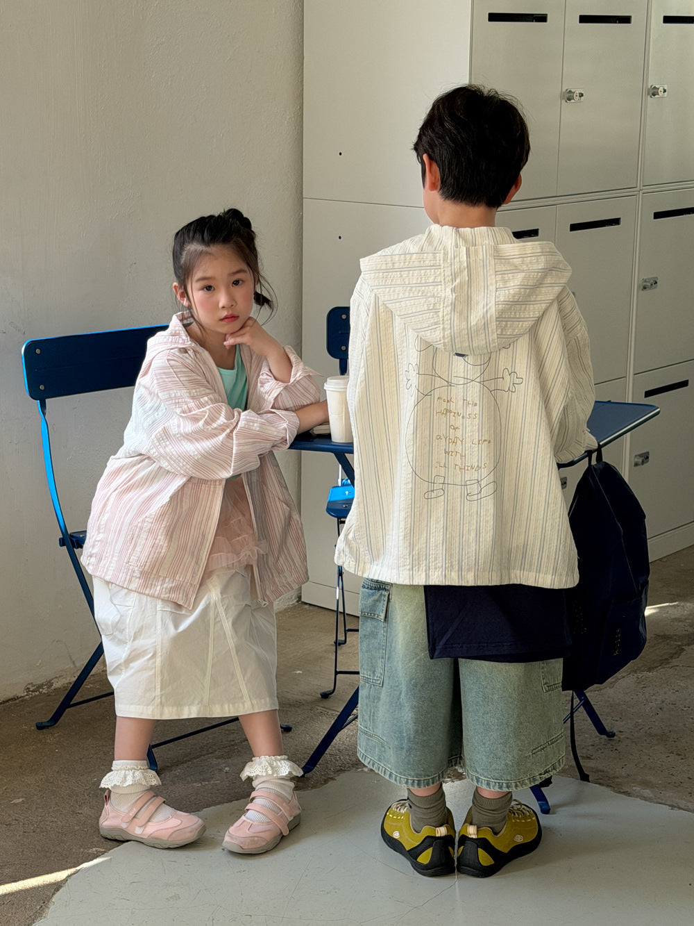 Alphabet Cartoon Hooded Jacket プリント フード付きジャケット【mh0012366】 KUMAI.KIDS