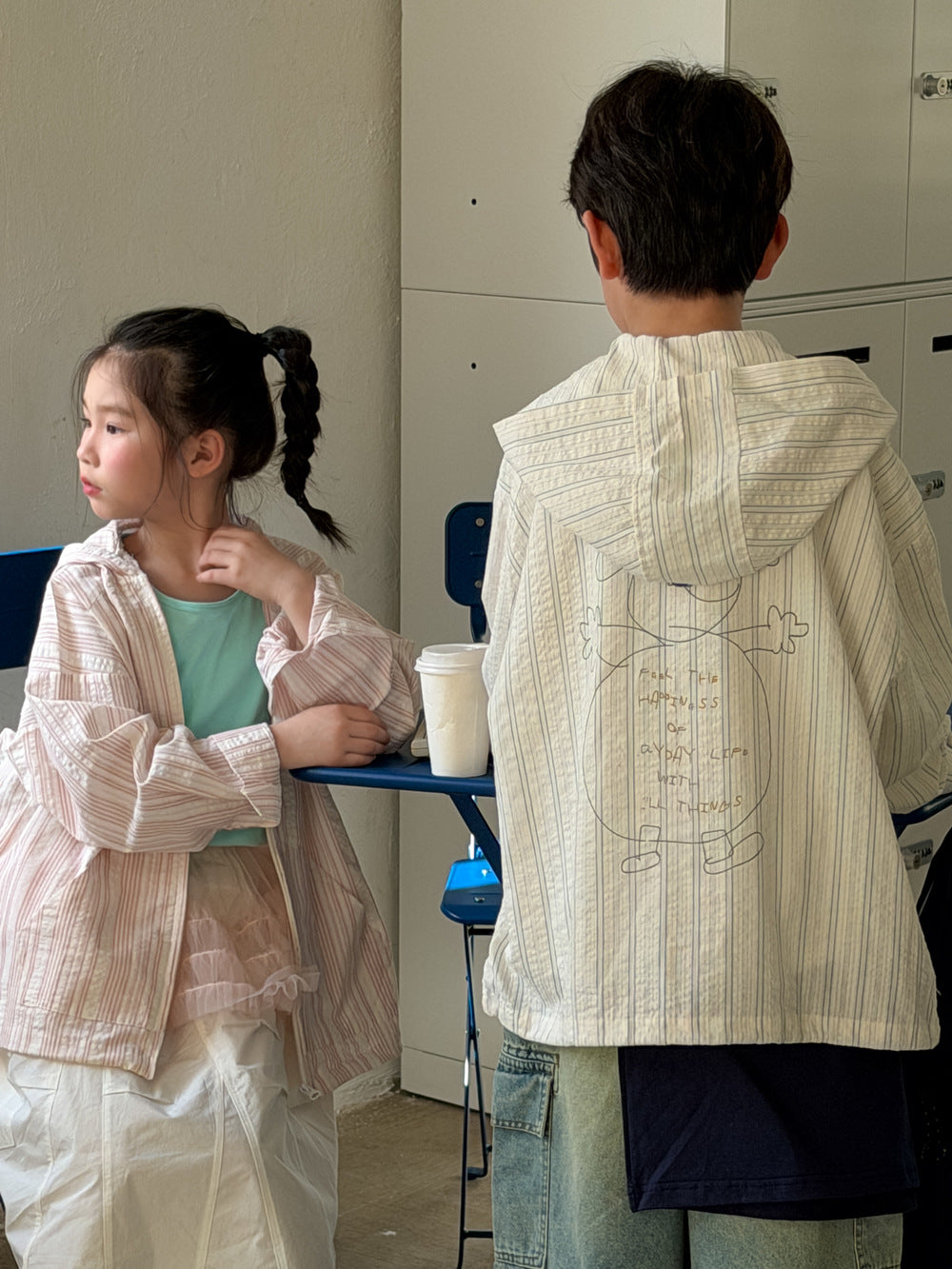 Alphabet Cartoon Hooded Jacket プリント フード付きジャケット【mh0012366】 KUMAI.KIDS