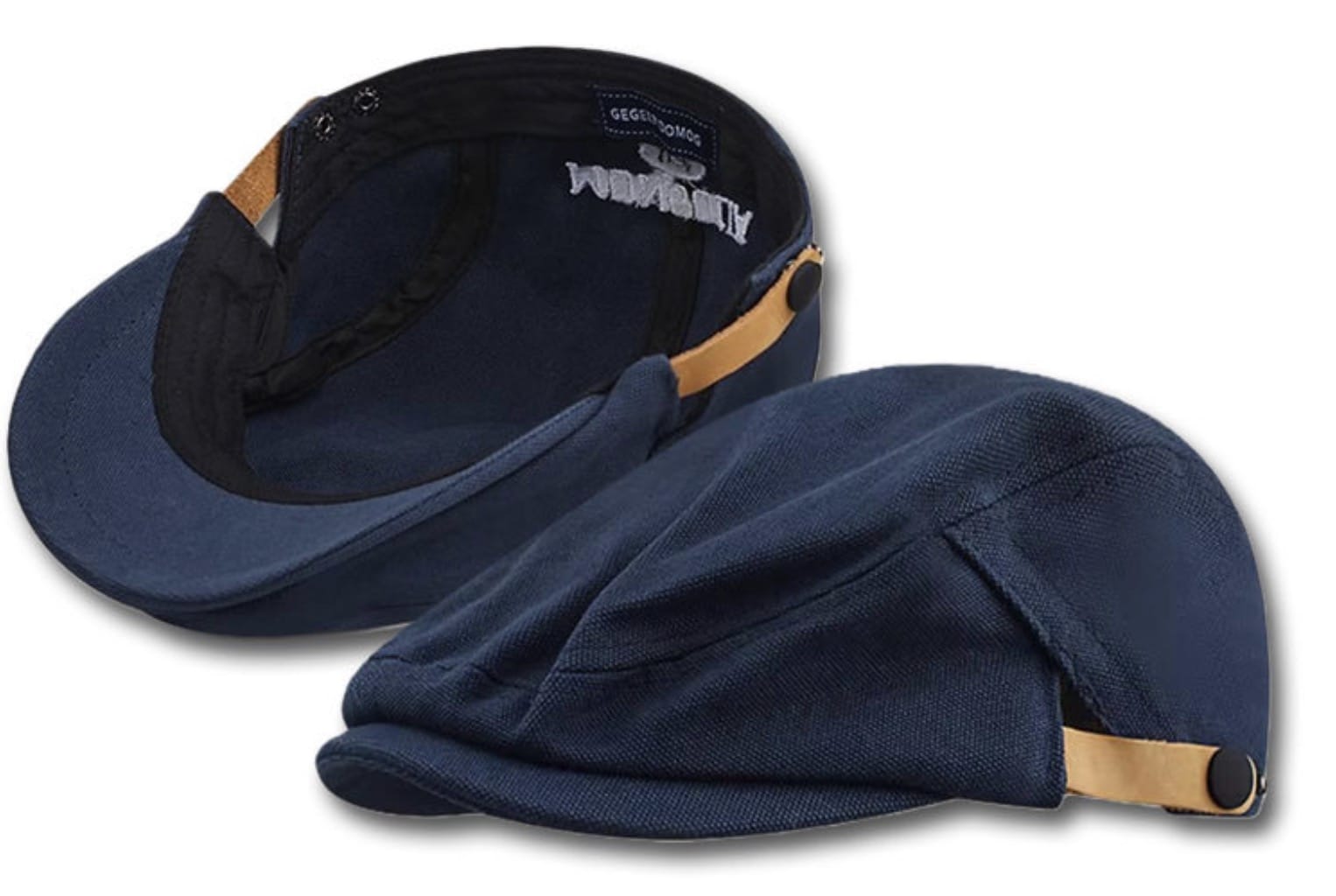 Alphabet Embroidery Hunting Cap アルファベット 刺繍 ハンチング帽【mh0013017】 Navy Blue / One Size momobobi ベビー用帽子