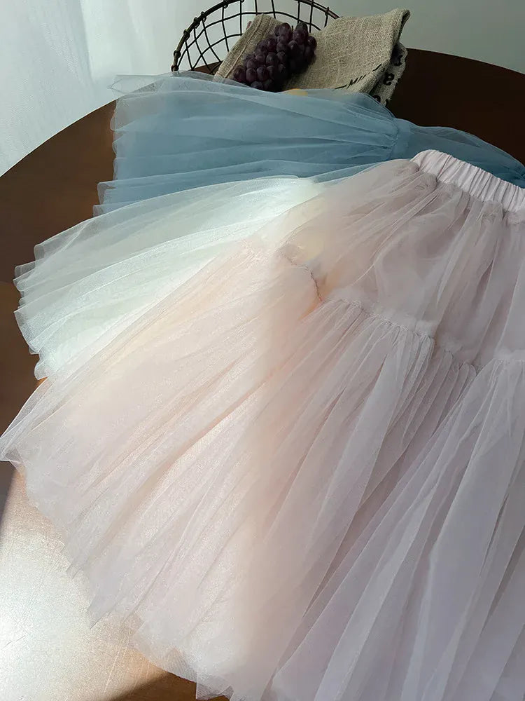 スカート キッズスカート ボイルチュチュチュールプリンセススカート 4カラー【mh0006858】