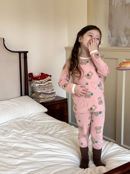 長袖パジャマ Long Sleeve Printed Pajama Set 長袖 プリント パジャマ セット【mh0012244】