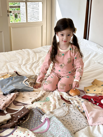 長袖パジャマ Long Sleeve Printed Pajama Set 長袖 プリント パジャマ セット【mh0012244】