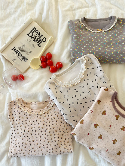 長袖パジャマ Long Sleeve Printed Pajama Set 長袖 プリント パジャマ セット【mh0012244】