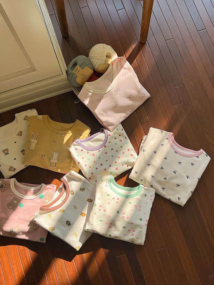 長袖パジャマ Long Sleeve Printed Pajama Set 長袖 プリント パジャマ セット【mh0012244】