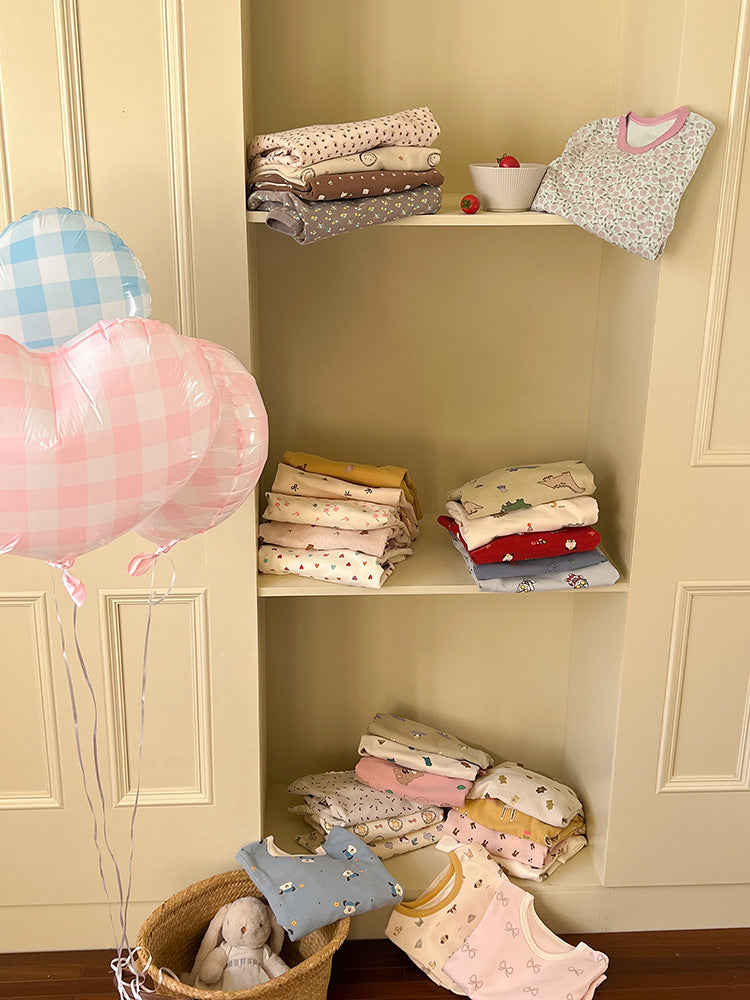 長袖パジャマ Long Sleeve Printed Pajama Set 長袖 プリント パジャマ セット【mh0012244】