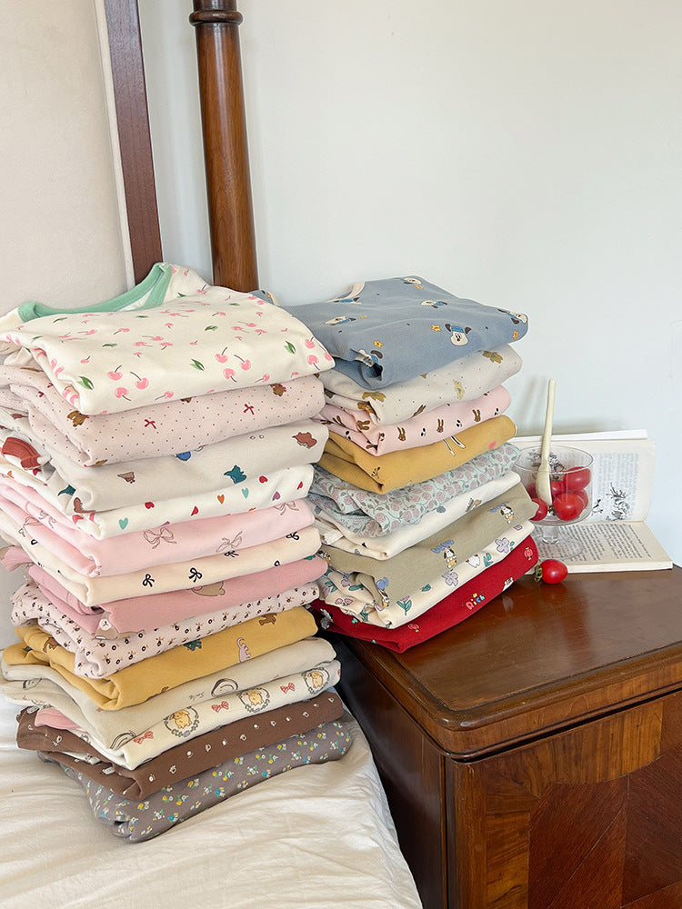 長袖パジャマ Long Sleeve Printed Pajama Set 長袖 プリント パジャマ セット【mh0012244】