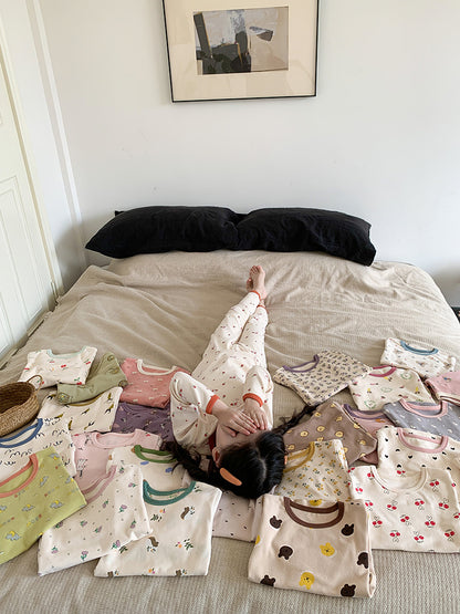 長袖パジャマ Long Sleeve Printed Pajamas 長袖 プリント パジャマ セット【mh0012243】